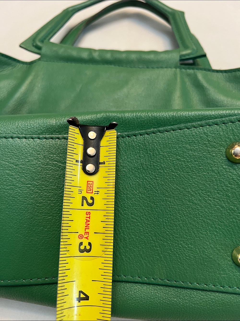 ANNA PAOLA EMERALD GREEN LEATHER BONNIE TOTE TOP HANDLE BAG GOLD HARDWARE - Picture 14 of 16